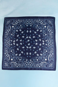 Paisley Print Satin Square Bandana Scarf