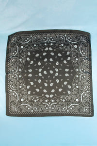 Paisley Print Satin Square Bandana Scarf
