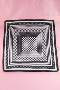 Polka Dot Concentric Square Print Satin Scarf