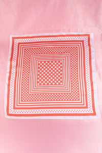 Polka Dot Concentric Square Print Satin Scarf