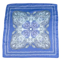 Blue and white patterned scarf