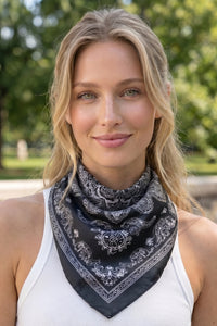 Paisley Mandala Print Square Satin Scarf