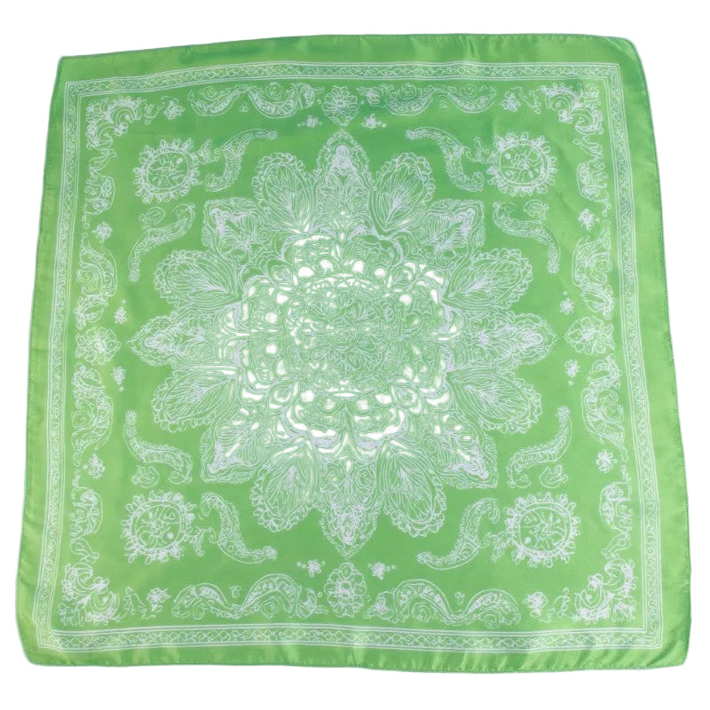 Paisley Mandala Print Square Satin Scarf