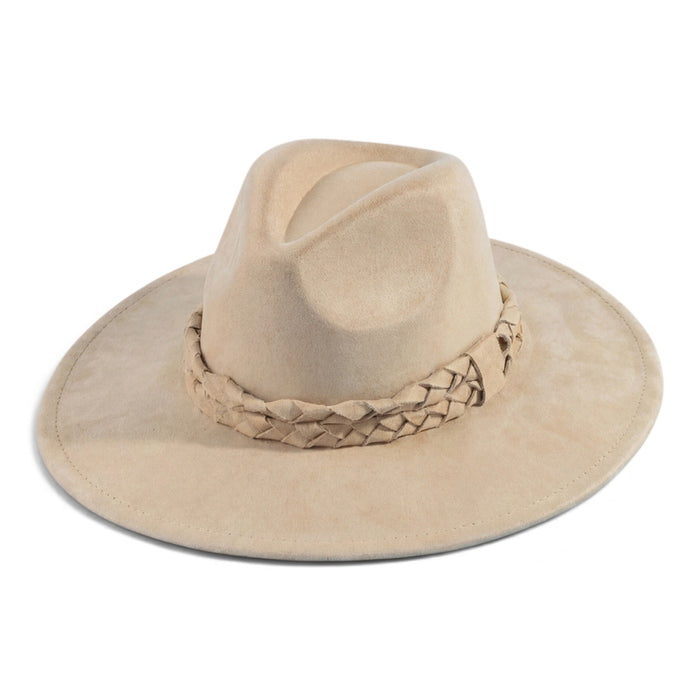 Golden Hour Braided Band Wide Brim Hat