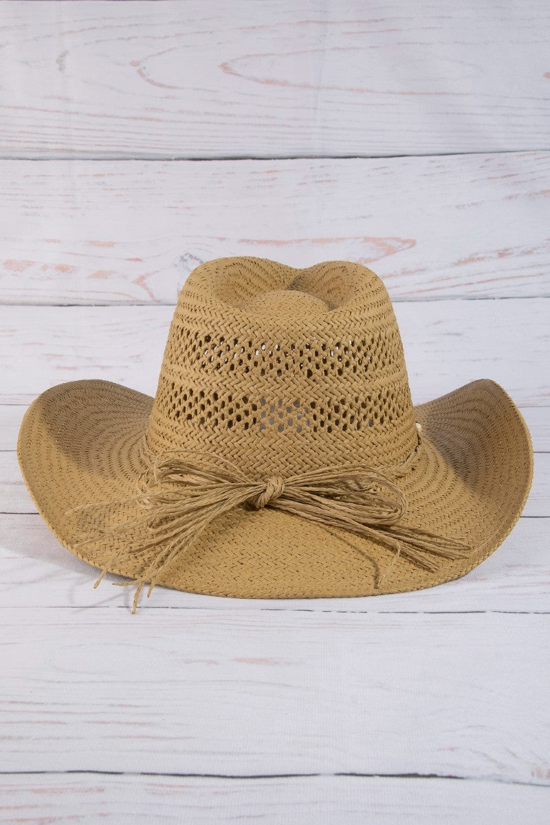 Cowrie Shell Cowboy Straw Hat
