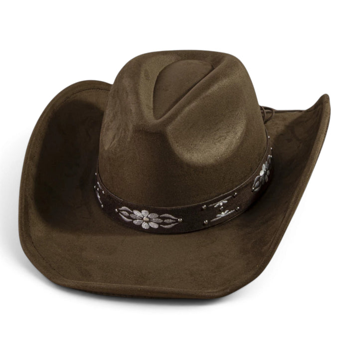 Prairie Bloom Floral Embroidered Cowboy Hat