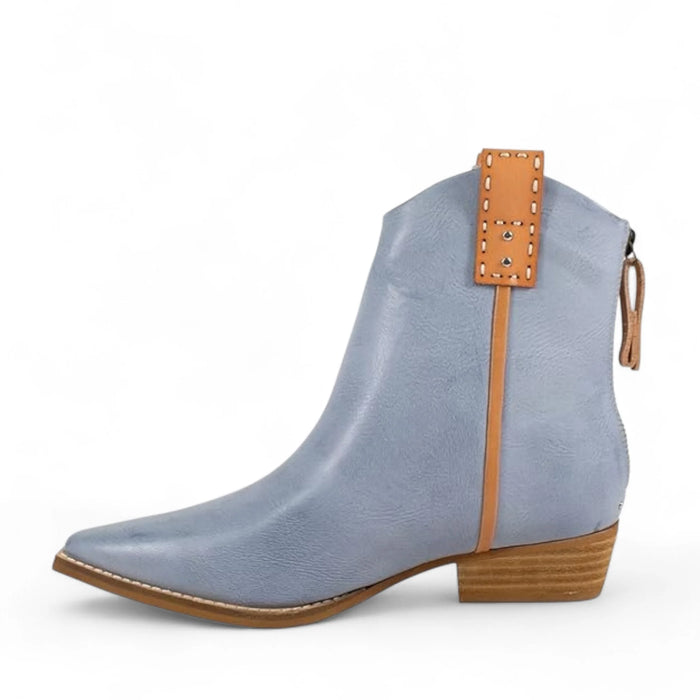 Abby Western Cowboy Ankle Booties - Blue