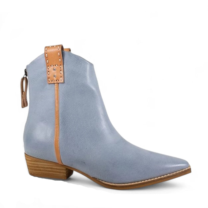 Abby Western Cowboy Ankle Booties - Blue