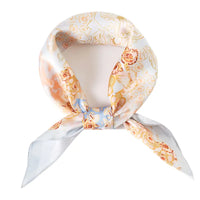 Abstract Floral Print Bandana Scarf - Aqua - SCARVES