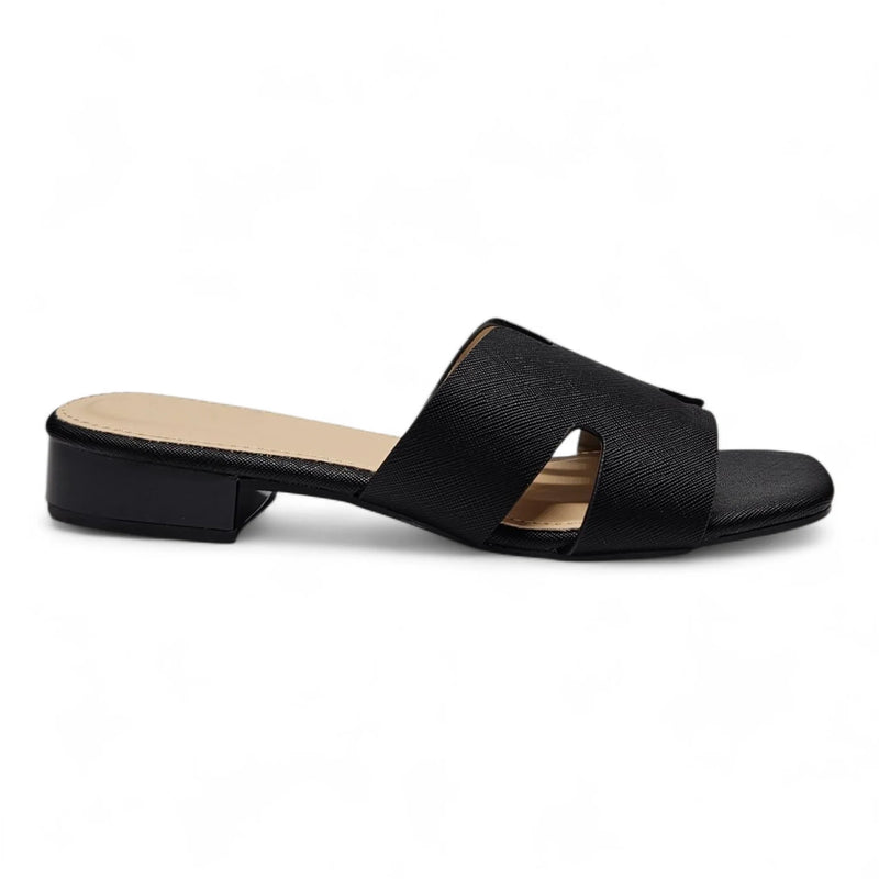 Airy H Band Low Block Heel - Black / 5.5 - HEELS