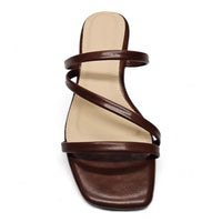 Airy Strappy Square Toe Block Heel Sandals HEELS