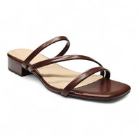 Airy Strappy Square Toe Block Heel Sandals HEELS