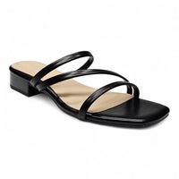 Airy Strappy Square Toe Block Heel Sandals HEELS