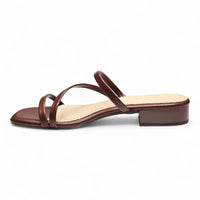 Airy Strappy Square Toe Block Heel Sandals HEELS