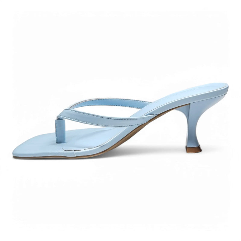 Light blue Align Thong Kitten Heel sandal with thong strap design for stylish comfort