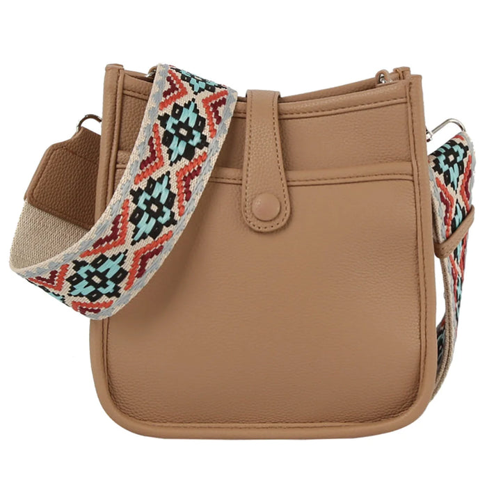 Aztec Guitar Strap Hobo Crossbody Bag - Light Stone