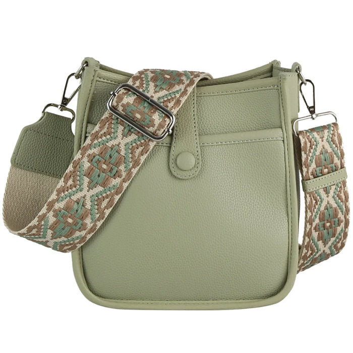 Aztec Guitar Strap Hobo Crossbody Bag - Light Stone