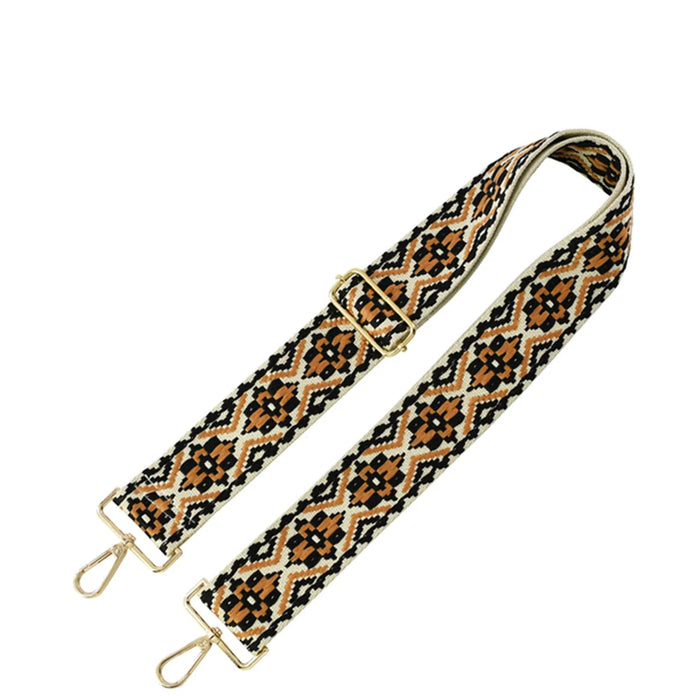 Aztec Tribal Pattern Guitar Strap - Tan