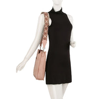 Sleeveless black turtleneck dress and Aztec Tribal Printed Guitar Strap Crossbody Bag