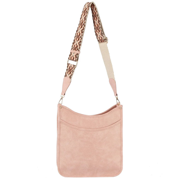 Aztec Tribal Printed Guitar Strap Crossbody Bag - Blush