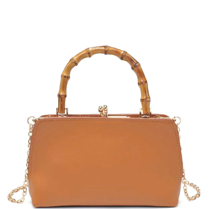 Bamboo Handle Tori Crossbody Bag - Tan