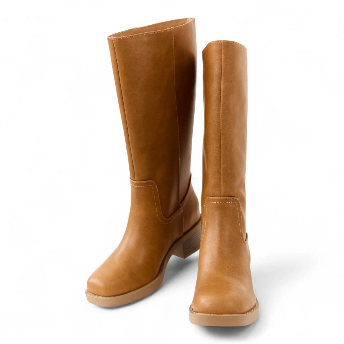 Belvin Square Toe Block Heel Tall Boot - BOOTS