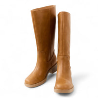 Belvin Square Toe Block Heel Tall Boot - BOOTS
