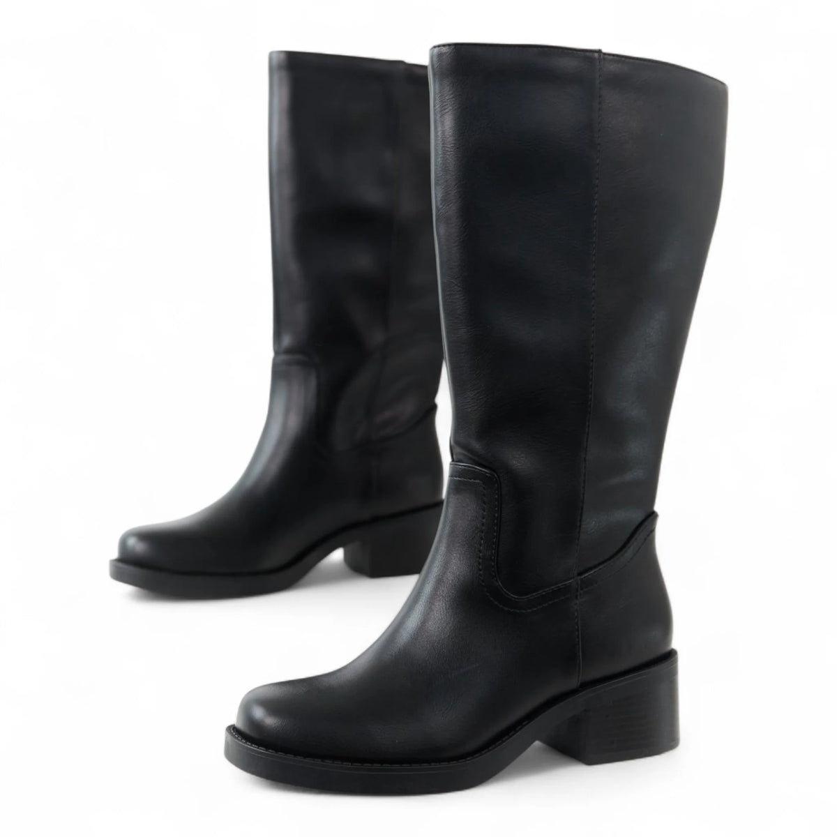 Belvin Square Toe Block Heel Tall Boot - BOOTS