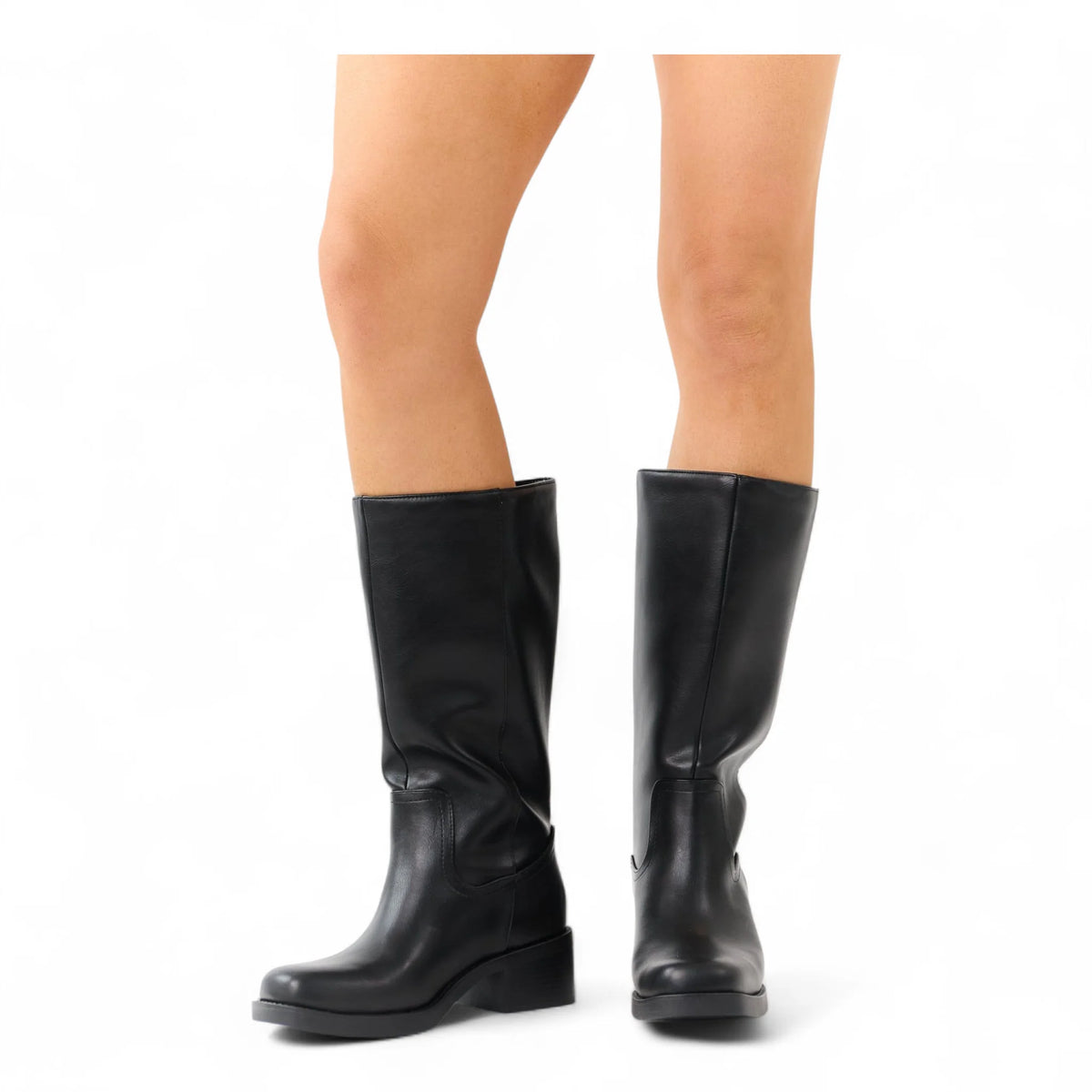 Belvin Square Toe Block Heel Tall Boot - BOOTS