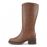 Belvin Square Toe Block Heel Tall Boot - BOOTS
