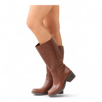 Belvin Square Toe Block Heel Tall Boot - BOOTS