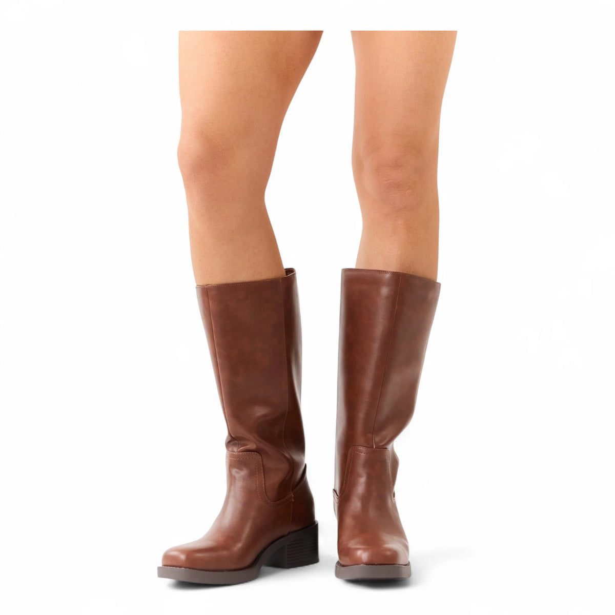 Belvin Square Toe Block Heel Tall Boot - BOOTS