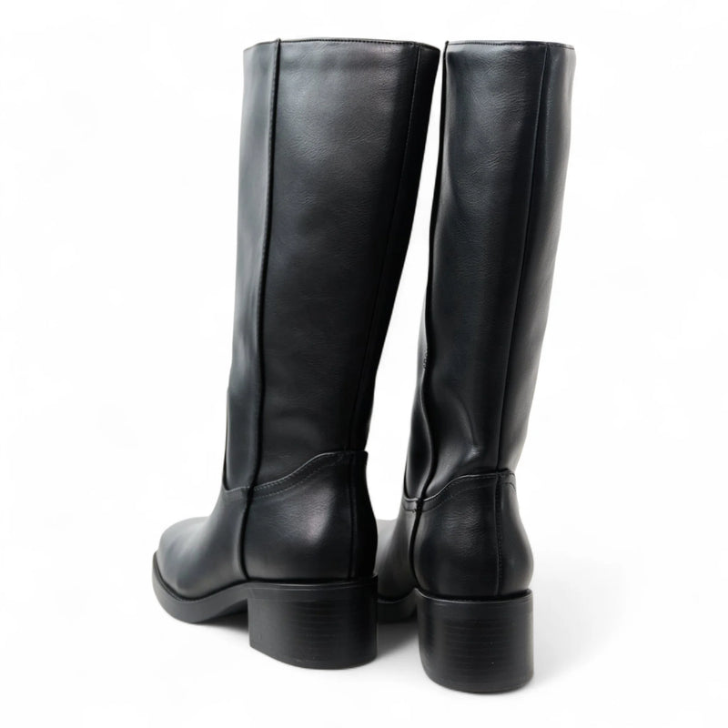 Belvin Square Toe Block Heel Tall Boot - BOOTS