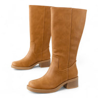Belvin Square Toe Block Heel Tall Boot - BOOTS