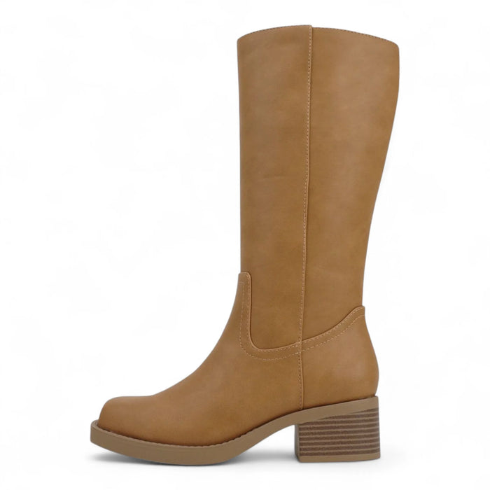 Belvin Square Toe Block Heel Tall Boot - BOOTS