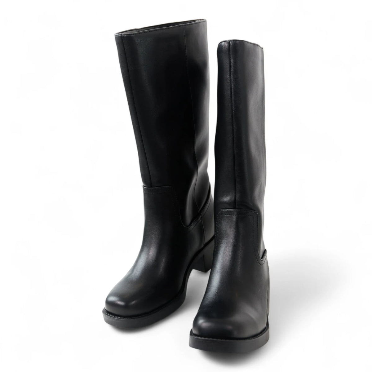 Belvin Square Toe Block Heel Tall Boot - BOOTS