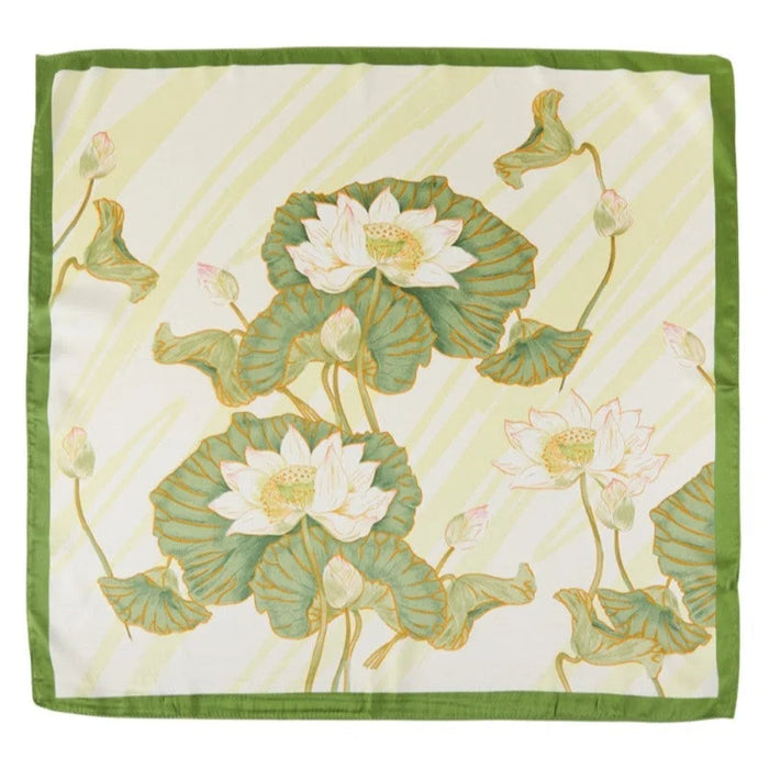 Blooming Flower Art Scarf - Olive
