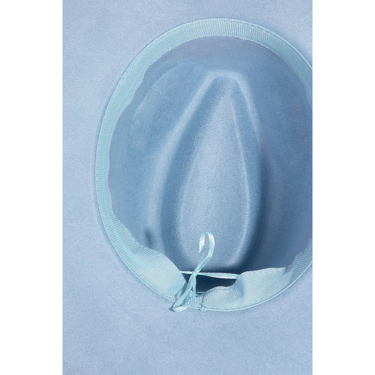 Light blue surgical face mask with elastic ear loops for Boho Band Beveled Cowboy Hat