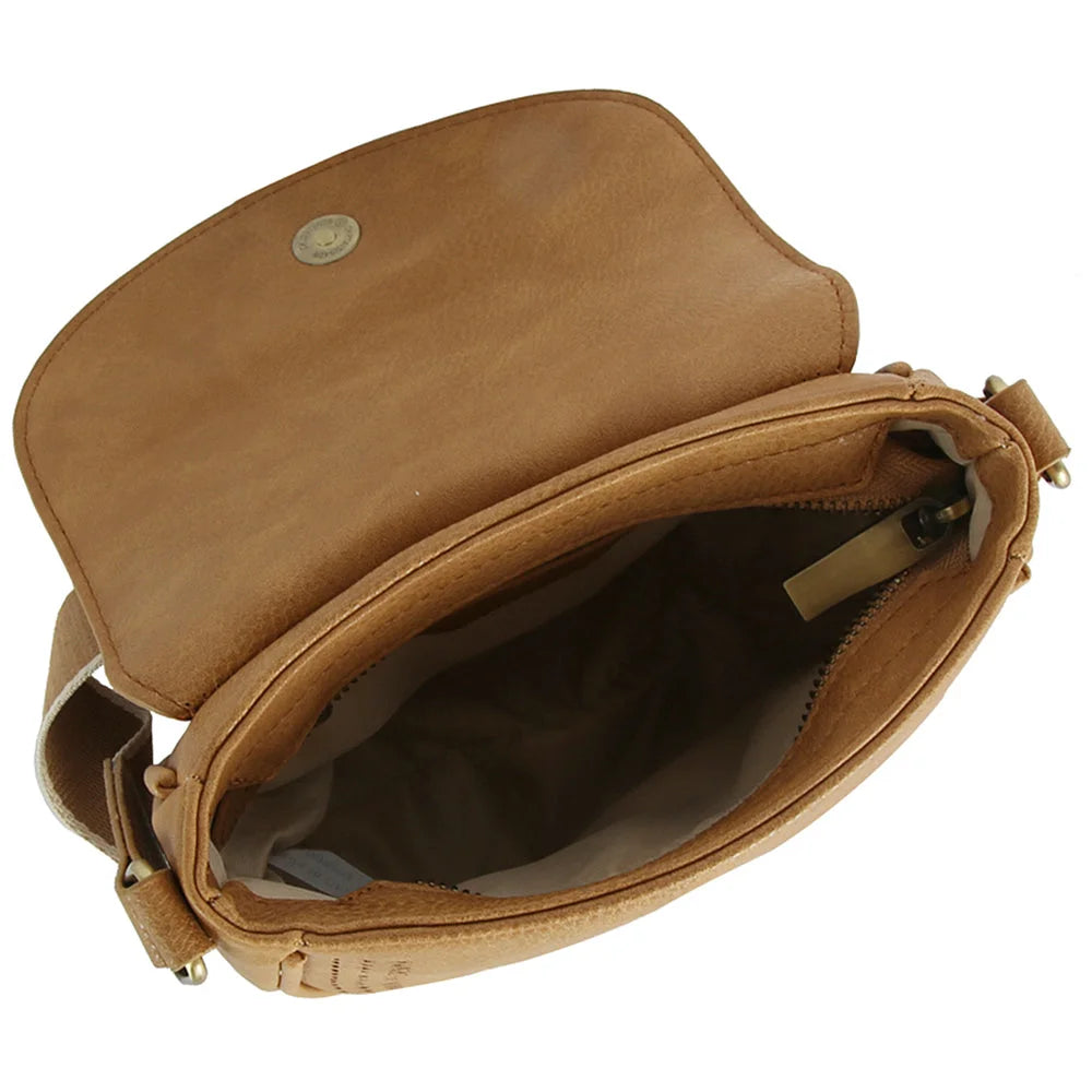 Boho Design Buckle Flap Crossbody Bag - Shoulder Bags