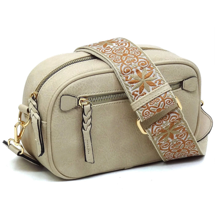 Boho Guitar Strap Crossbody Bag - Navy