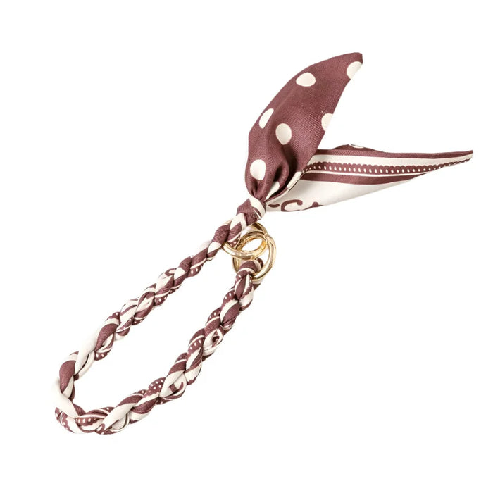 Braided Bandana Bag Charm - Brown - Bag Charms