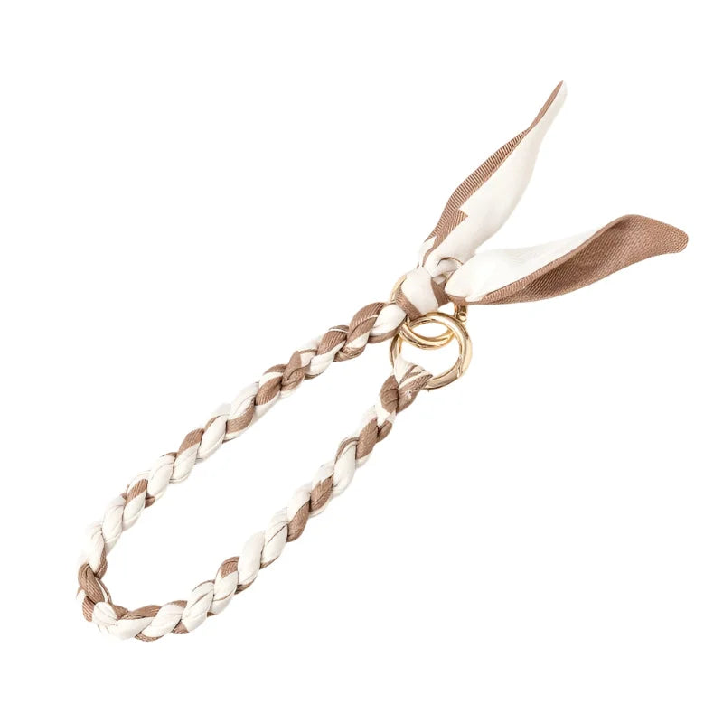 Braided Bandana Bag Charm - Khaki - Bag Charms