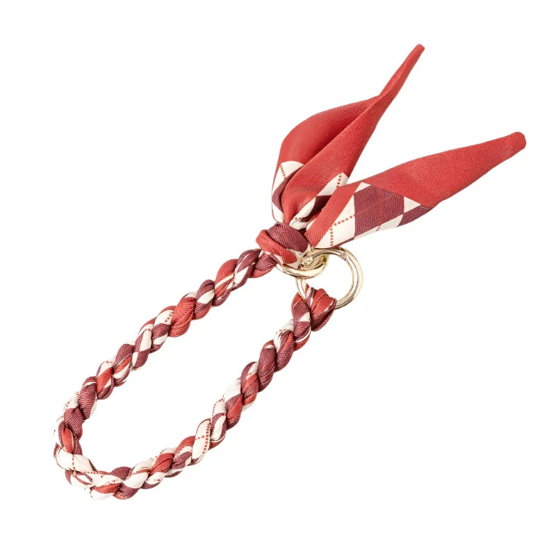 Braided Bandana Bag Charm - Red - Bag Charms
