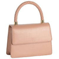 Braided Handle Hand Bag - Mauve - Shoulder Bags