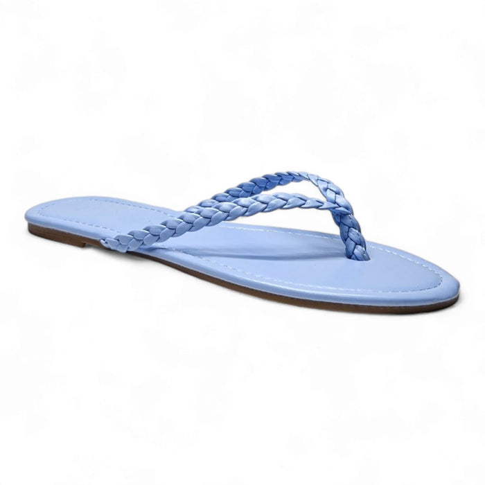 Light blue Braided Thong Sandal with stylish braided straps for summer comfort