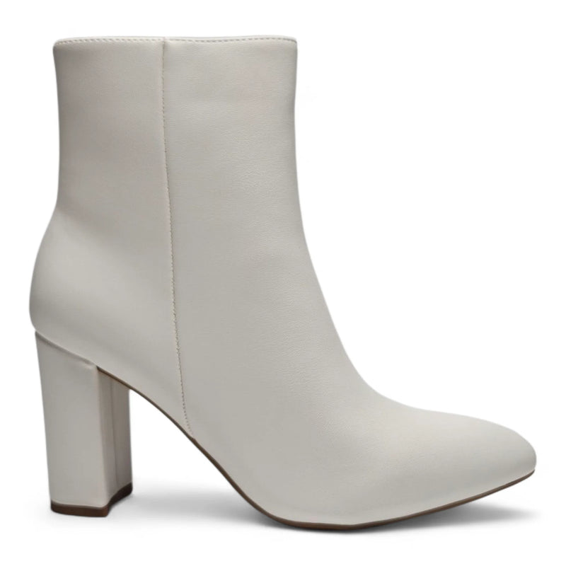 Brazil Block Heel Pointed Booties - White / 6 - BOOTIES