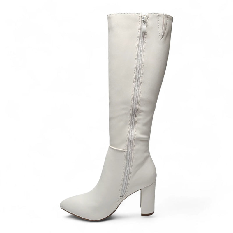 Brazil Pointed Toe Block Heel Knee High Boots