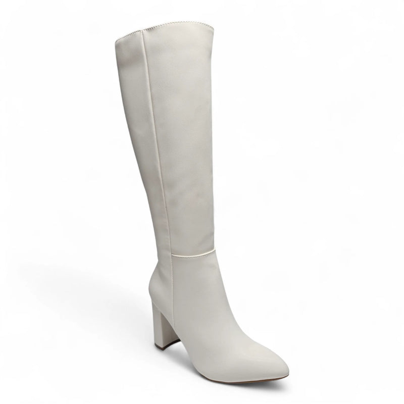 Brazil Pointed Toe Block Heel Knee High Boots
