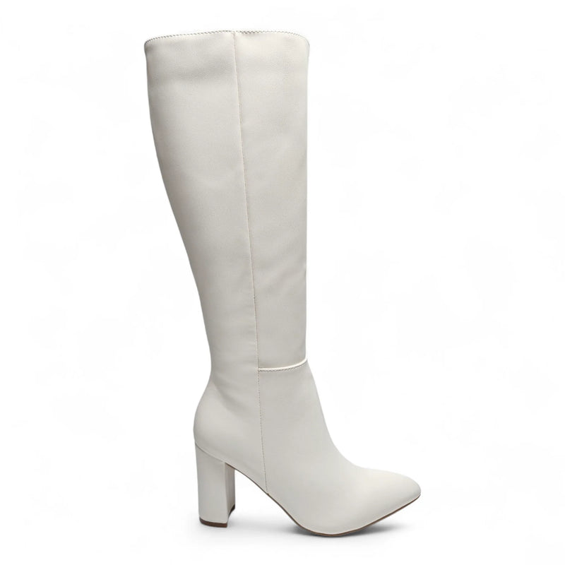 Brazil Pointed Toe Block Heel Knee High Boots