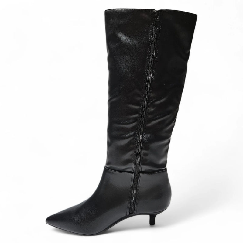 Breena Kitten Heel Knee High Boots - BOOTS